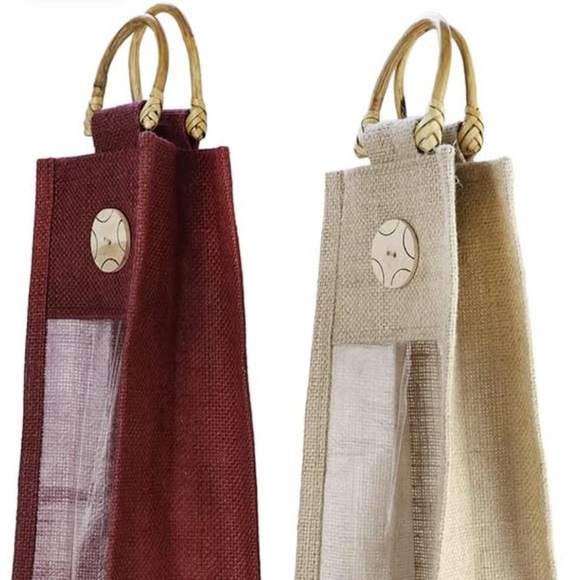 KHAKI Burlap Wine Bag - Picture 6 of 6